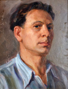 Belov V. - A self-portrait. Oil on cardboard, 41.7*32.5. 1952